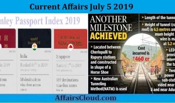 Current Affairs July 5 2019