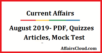 Current Affairs August 2019
