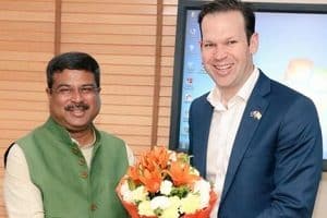 Dharmendra Pradhan held meeting with Australian Minister for Resources and Northern Australia Senator, Matthew Canavan in New Delhi