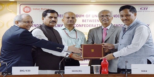 Ministry of railways & Confederation of Indian Industries (CII) sign MoU