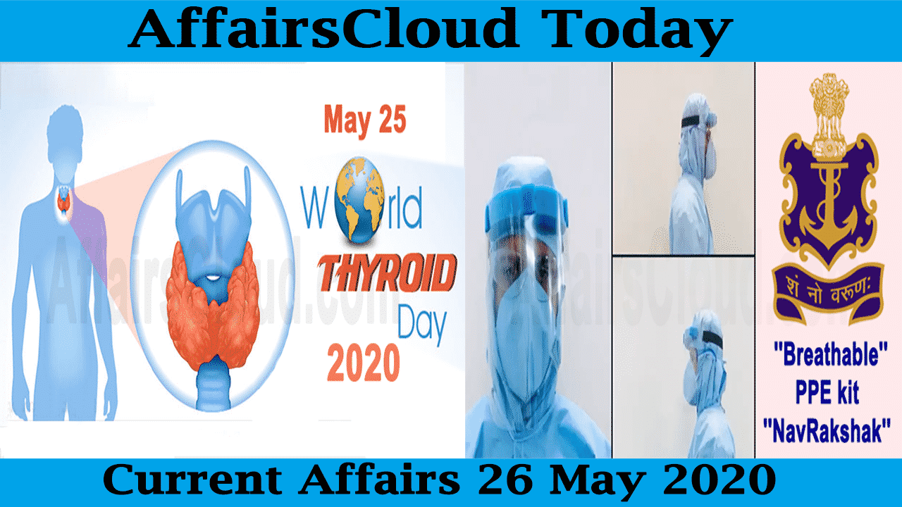 Current Affairs May 26 2020