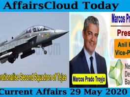 Current Affairs May 29 2020