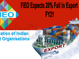 FIEO expects 20% fall in export during FY21