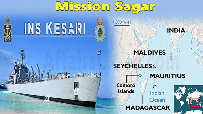 India launched Mission Sagar to assist 5 island nations Indian Ocean