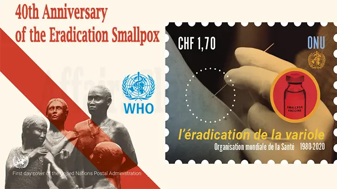 WHO and UN s postal agency releases commemorative stamp on 40th