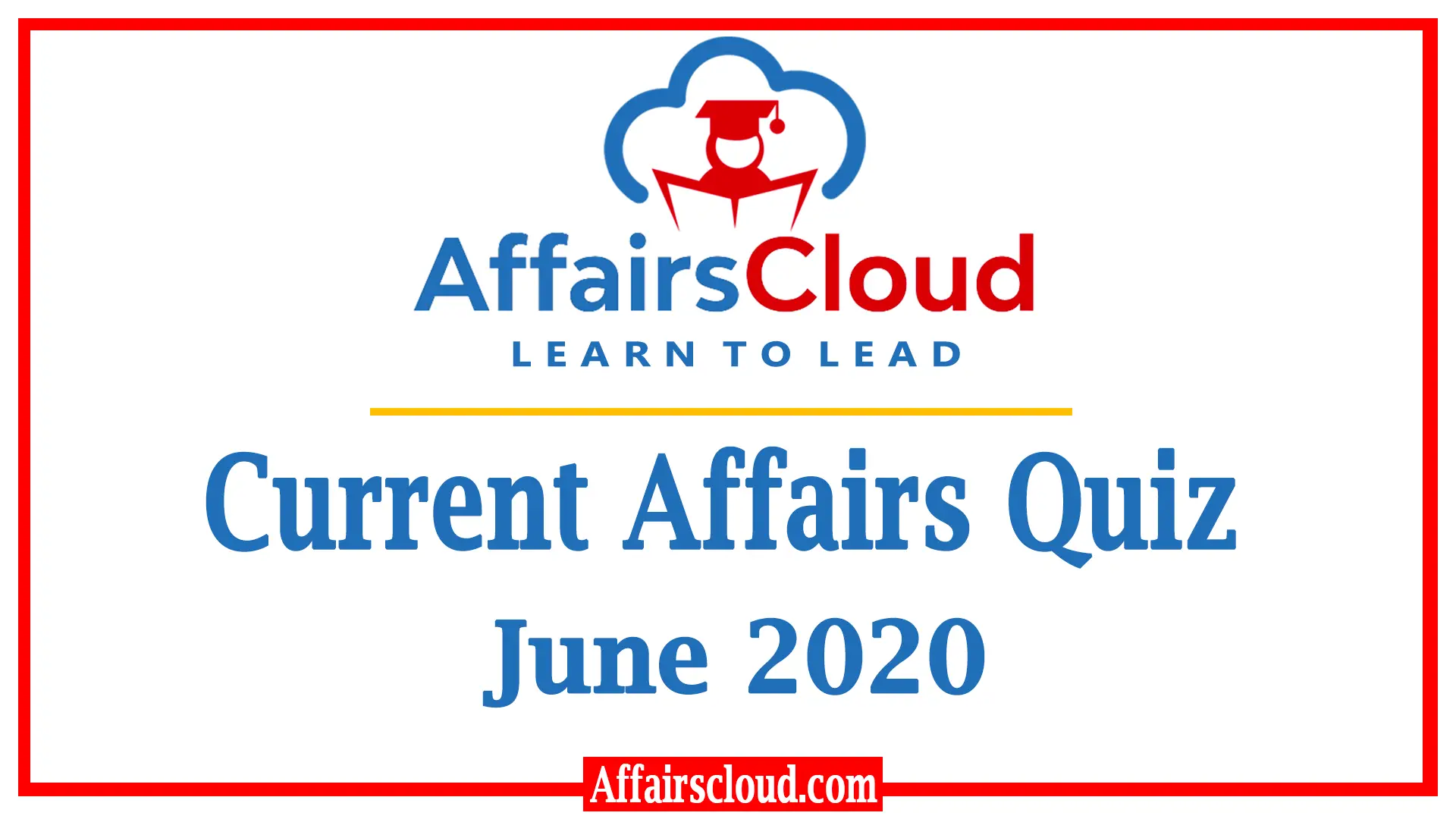 AffairsCloud June quiz 2020 AffairsCloud June quiz 2020