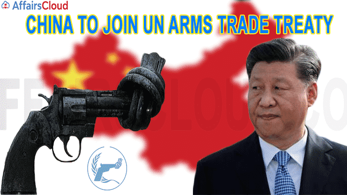 China to join UN arms trade treaty