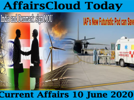 Current Affairs June 10 2020