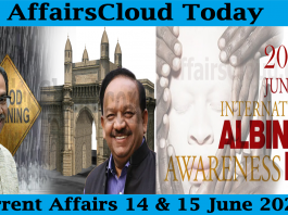 Current Affairs June 14 & 15 2020 new