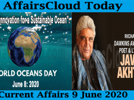 Current Affairs June 9 2020