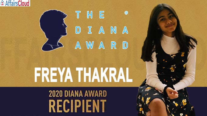 Freya Thakral receives Diana Award 2020