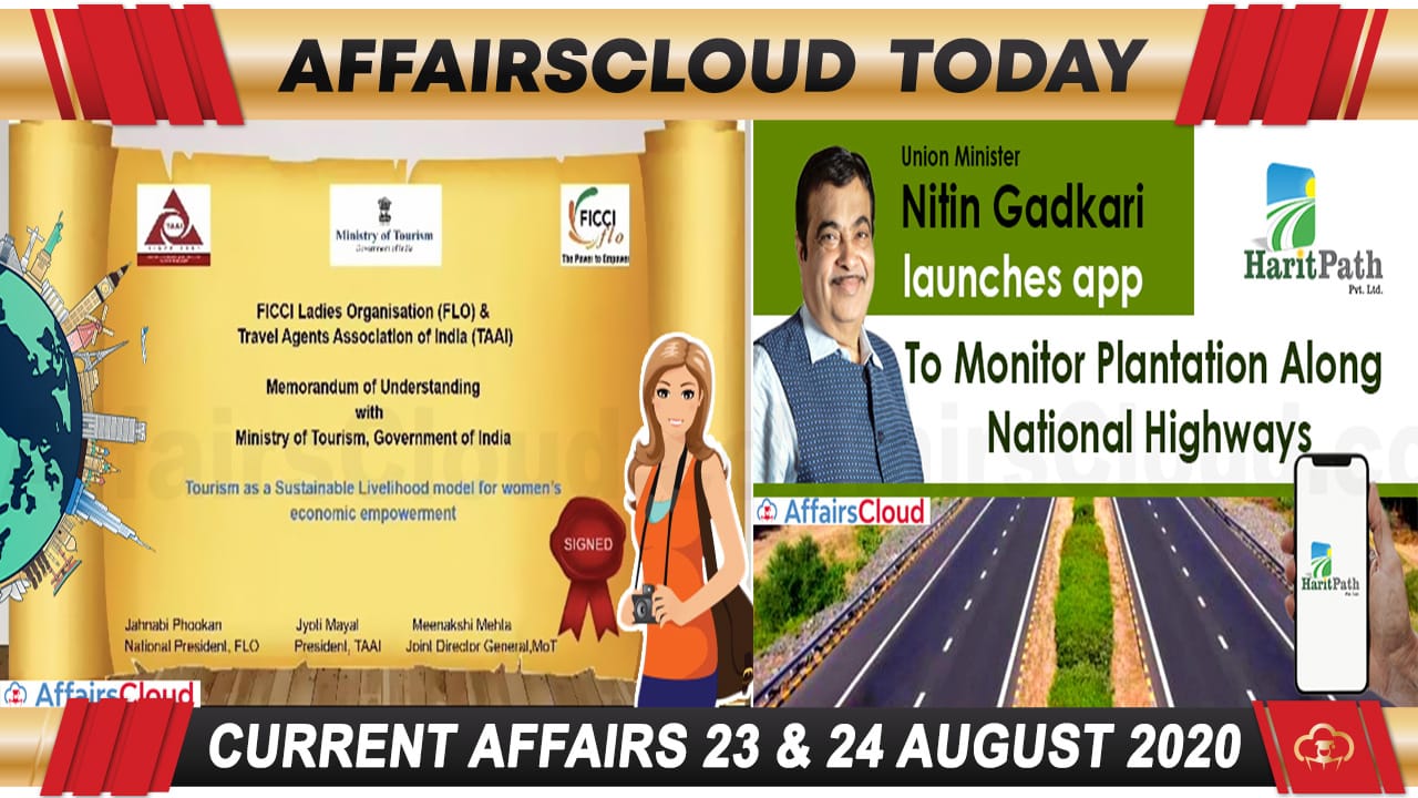 Current Affairs August 23 & 24 2020 new