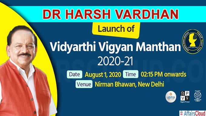 Dr Harsh Vardhan launches 'Vidyarthi Vigyan Manthan 2020-21