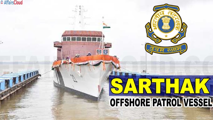 Indian Coast Guard Offshore Patrol Vessel ‘Sarthak’ launched