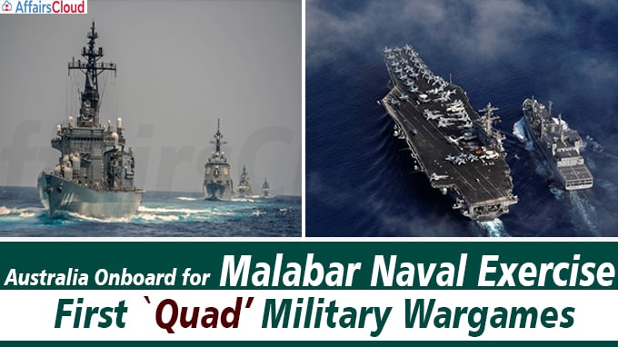 Australia onboard for Malabar naval exercise, first `Quad’ military wargames