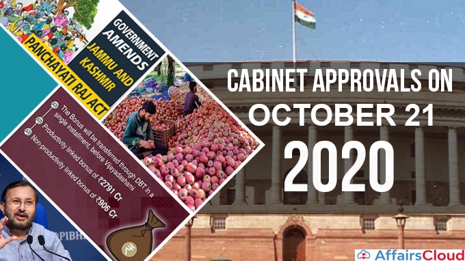 Cabinet approvals on October 21, 2020