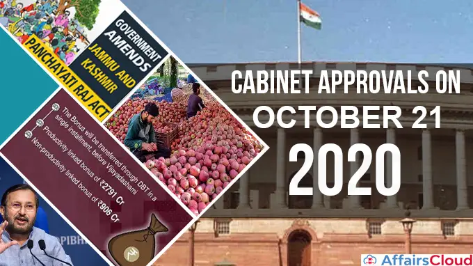 Cabinet approvals on October 21, 2020