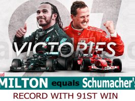 Hamilton equals Schumacher's record with 91st win at Eifel GP