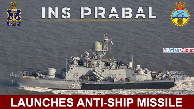 Indian Navy Missile Corvette INS Prabal launches anti-ship missile