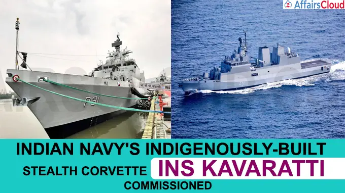 Indian Navy's indigenously-built stealth corvette INS Kavaratti commissioned