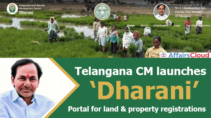 Telangana-CM-launches-‘Dharani’-Portal-for-land-&-property-registrations