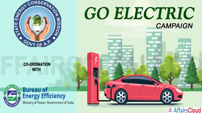 Bureau of Energy Efficiency (BEE) in coordination with A P State Energy Conservation Mission (APSECM) launched the ‘Go Electric’ campaign