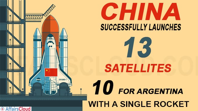 China successfully launches 13 satellites