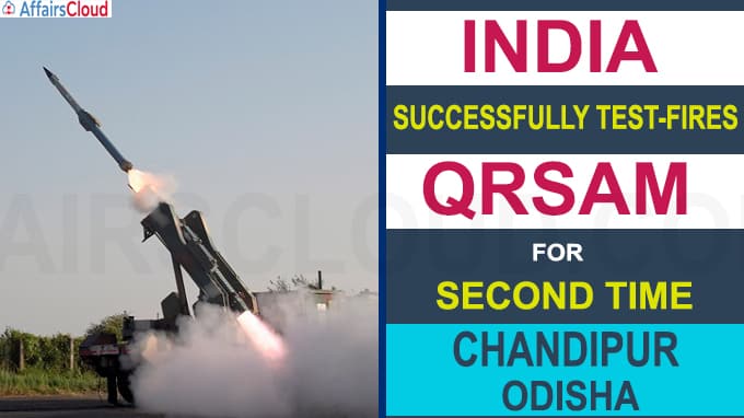 India successfully test-fires QRSAM for second time in 4 days new