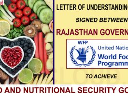 Letter of Understanding signed between Rajasthan UN World Food Programme