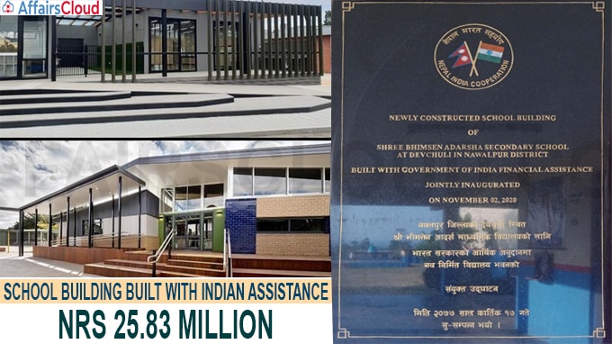 School building built with Indian assistance of NRs 25-83 million