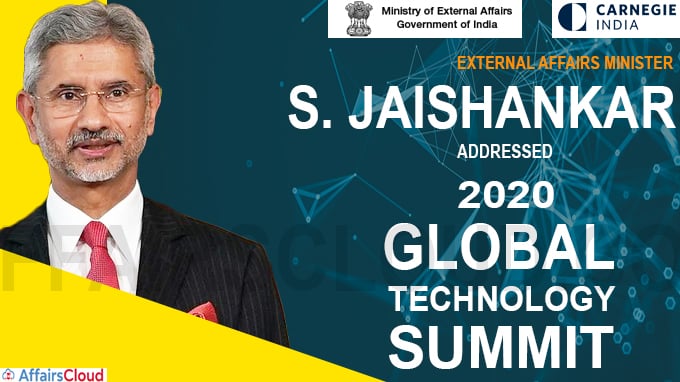 External Affairs Minister addresses 2020 Global Technology Summit