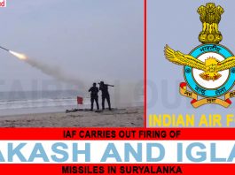 IAF carries out firing of Akash and Igla missiles in Suryalanka