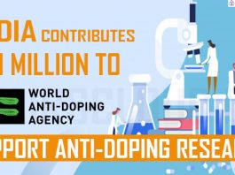 India contributes $1 million to WADA to support anti-doping research