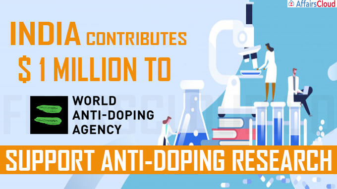 India contributes $1 million to WADA to support anti-doping research