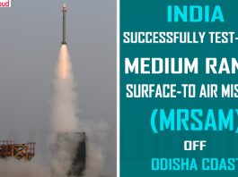 India successfully test-fires medium range surface-to air missile off Odisha coast