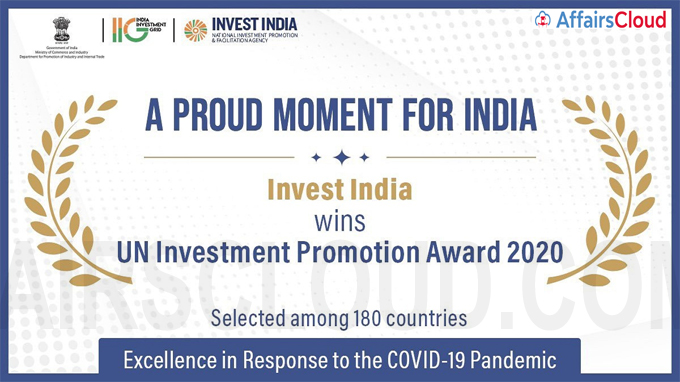 Invest India wins United Nations Investment Promotion Award for 2020