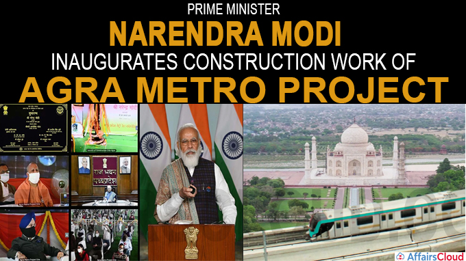 PM inaugurates construction work of Agra Metro project in Agra