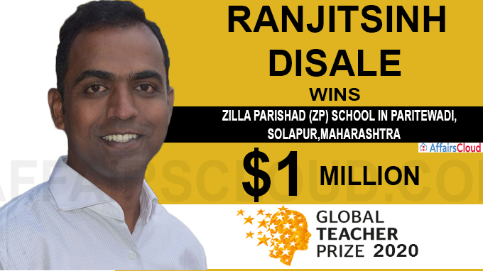 Ranjitsinh Disale of Solapur wins $1 million Global Teacher Award 2020