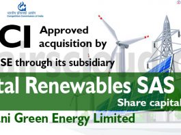 CCI approves acquisition by Total SE through its subsidiary Total Renewables