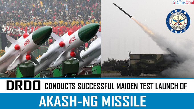 DRDO conducts successful maiden test launch of Akash-NG missile