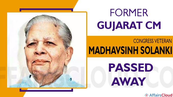 Former Gujarat CM, Congress veteran Madhavsinh Solanki