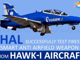 HAL successfully test fires Smart Anti Airfield Weapon from Hawk-i aircraft