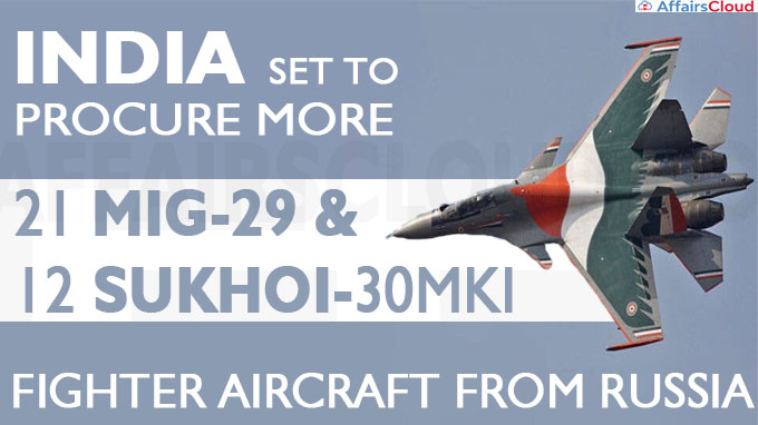 India set to procure more MiG-29 and Sukhoi fighter jets