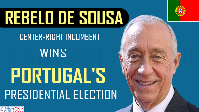 Rebelo de Sousa, Center-right incumbent wins Portugal's presidential election