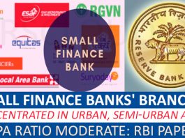 Small finance banks' branches
