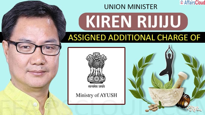 Union Minister Kiren Rijiju assigned additional charge of Ministry of AYUSH