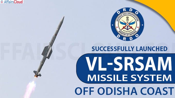 DRDO successfully launches VL-SRSAM missile system