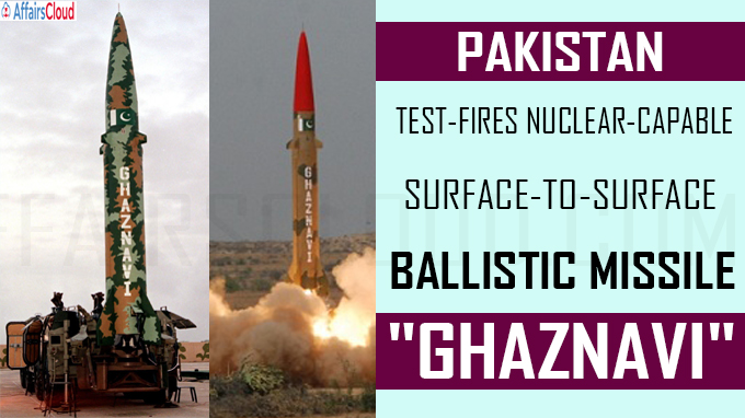 Pak test-fires nuclear-capable surface-to-surface