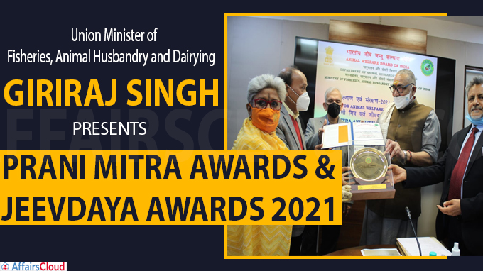 Prani Mitra awards and JeevDaya awards 2021