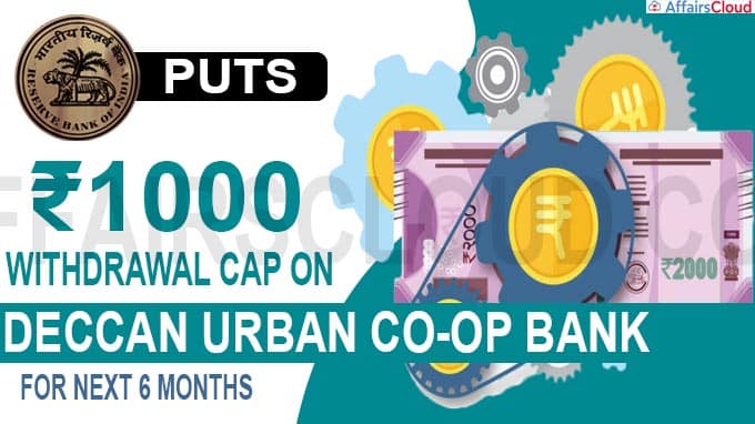 RBI puts ₹1000 withdrawal cap on Deccan Urban Co-op Bank